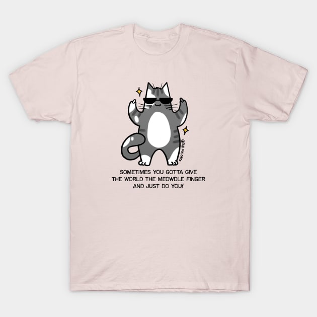 Middle Finger Cat T-Shirt by The Vix Cats